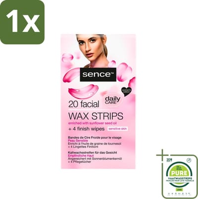 1 x Sence - Waxstrips - Gezicht - 20 Waxstrips - Gezichts-waxstrips - Gezichts-wax - Haartjes Verwijderen - Gezichtsverzorging - Gladde Huid