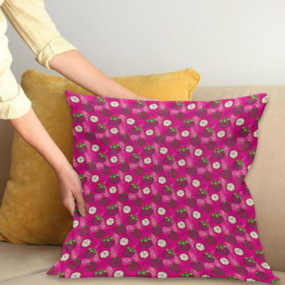 ABAKUHAUS fruitkussenhoes Garcinia mangostana – 60x60 cm – Roze/Lila