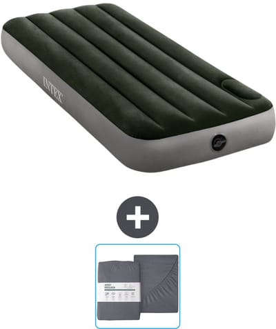 Intex Luchtbed - 1-Persoons - 76 x 191 x 25 cm - Groen - Inclusief en Hoeslaken