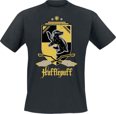 Harry Potter Hufflepuff Heren T-shirt - zwart - L