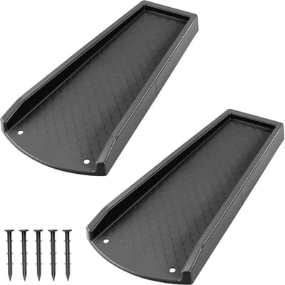 2x Regenpijp Verlenger 60cm - Verlengstuk Klimgoot - Waterafvoer Grond - Zwarte Spatblokken