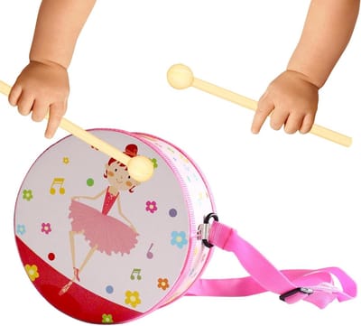 Speelgoed Trommel - Muziek Instrument - Ritmische Vaardigheden - Veilig Hout - 15 cm Diameter - Niet gespecificeerd