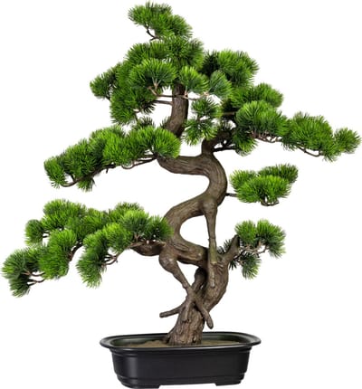 Kopu® Kunstplant Bonsai 65 cm Pijnboom met zwarte Pot - Bonsai boompje