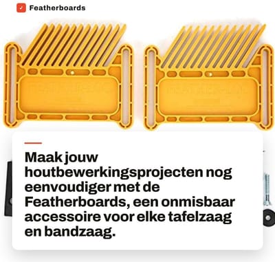 Dailygoods- Featherboard 2 Stuks - Tafelzaagaccessoires - Veerboard - Routeromheiningen - Bandzaag - Geel - 166 mm x 90 mm - Houtbewerkingsaccessoire