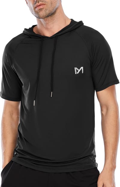 MEETHOO Sportshirt heren Hoodie - Fitness en sport shirt - Sportkleding heren-zwart-S