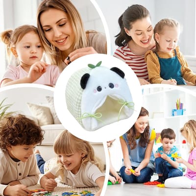 Poppenhuis Meubelset - Poppenkamer Accessoires - Fantasierijk Spel - Zachte Stoffen - 20 cm - Panda