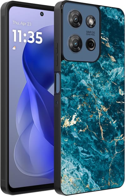 Smartphonica Telefoonhoesje Geschikt voor Motorola Moto G Power 2025 / G Play 2025 met marmer opdruk - TPU backcover case blue marble design - Blauw geschikt voor Motorola Moto G Play 2025;Motorola Moto G Power 2025