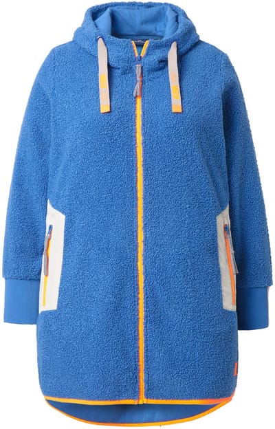 Laurasøn - Dames - Teddy sweatvest lange mouw capuchon OEKO-TEX - Varenblauw - Maat 44+