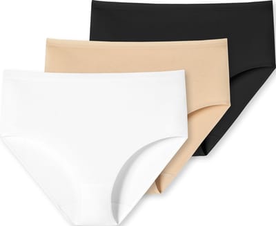 Uncover by Schiesser 3PACK Midi Slip Dames Onderbroek - zwart wit nude