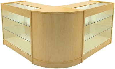 Helios led-winkeltoonbankset - esdoorn - 120/60x60x90 - 2xk1200 & cm60