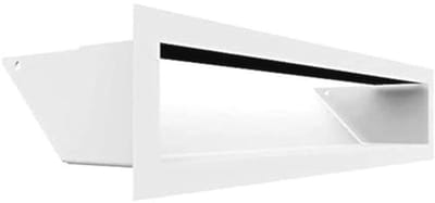 Ventilatierooster Warmelucht 9 x 40 cm | Wit | Geschikt voor Schoorsteenventilatie | Luchtinlaat 45 graden | Oververhittingsbestendig