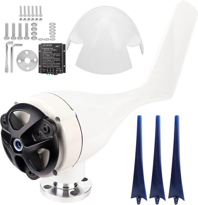 Kleine Windgenerator - Windturbine Set - Accu Opladen - Automatische Richtingsaanpassing - 800W Vermogen - Blauw
