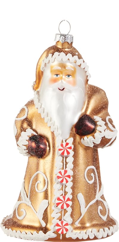 Viv! Christmas Kerstornament - Gingerbread Kerstman - glas - bruin - 15cm