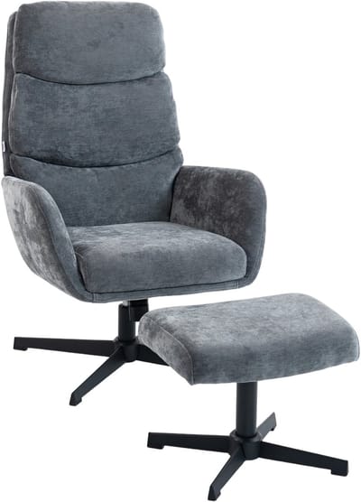 Fauteuil - Relaxzetel - Relaxstoel - Relaxfauteuil - Stoel - Met armleuning - Met voetenbank - Voor één Persoon - Grijs