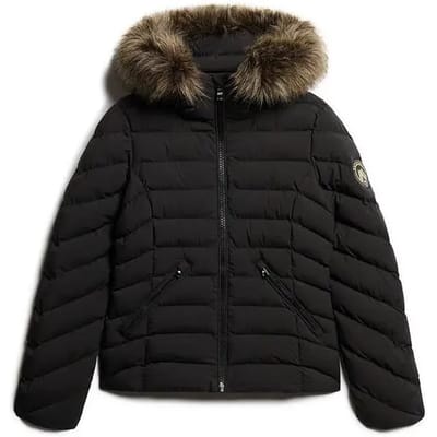 Superdry FUJI FAUX FUR HOOD PADDED JKT Dames Jas - Maat S