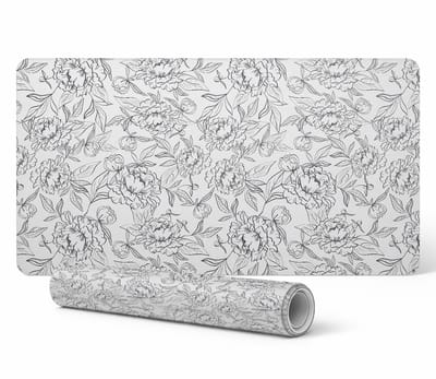 Bureauonderlegger met bloemencontourpatroon 120x60 cm