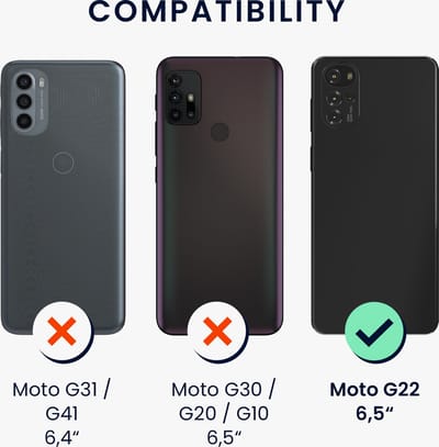 kwmobile telefoonhoesje geschikt voor Motorola Moto G22 - Hoesje met telefoonkoord - Back cover in transparant / zwart