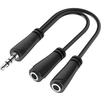 Hama Audio-splitter 3,5-mm-jack-stekker- 2x 3,5mm-jack-aansluiting Stereo