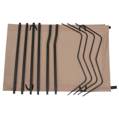vidaXL - Campingbed - 180x60x19 - cm - oxford - stof - en - staal - taupe