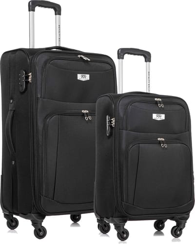 Dubai Abudabi - 2 delige Stoffen Kofferset - Expandable - Zwart