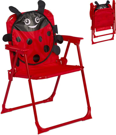 Campingstoel kinderen - opvouwbaar - zithoogte: 26 cm - lieveheersbeestje