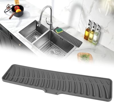 Waterdichte Siliconen Mat voor de Keuken en Badkamer, Antislip Afvoerbescherming, 42×10cm, Ideaal voor Onder de Kraan en als Splash Guard