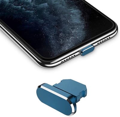 Cadorabo Beschermende Kap geschikt voor iPhone in Navy Blauw - Stof Beschermende Stop geschikt voor het Laden Haven Stofdicht