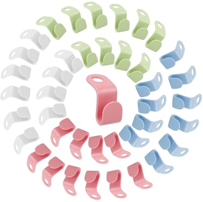 QTTVBTNA 40 Stuks Kleerhanger Verbindingshaken –Kapstokhaak - Kledinghaakjes – Kleding Hanger – Kunststof – Ruimtebesparende Organizer