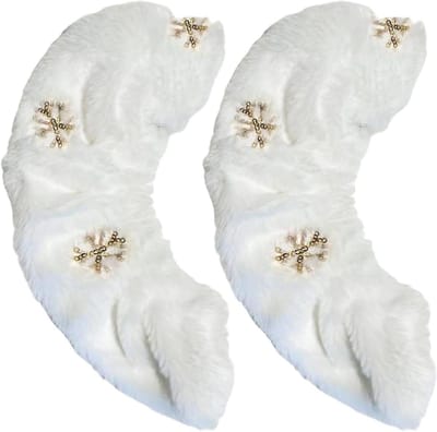 Schaatsbeschermers - Schaats hoezen - Schaatsen Onderhouden - Vochtafvoerend Flanel - 25-30 cm - Gouden Sneeuwvlokken