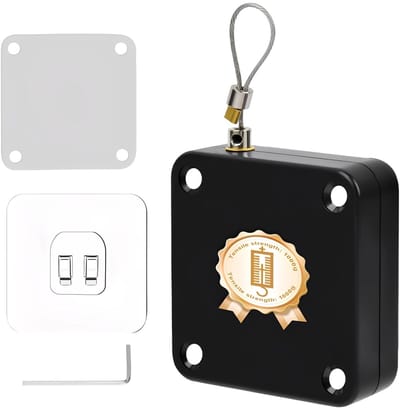Dailygoods- Deursluiter Automatisch - 1,2 m Touwlengte - Verstelbaar Slot - Metalen Huls - 1000 g Trekkracht - Geschikt voor Kamerdeur/Balkondeur - Deurdranger