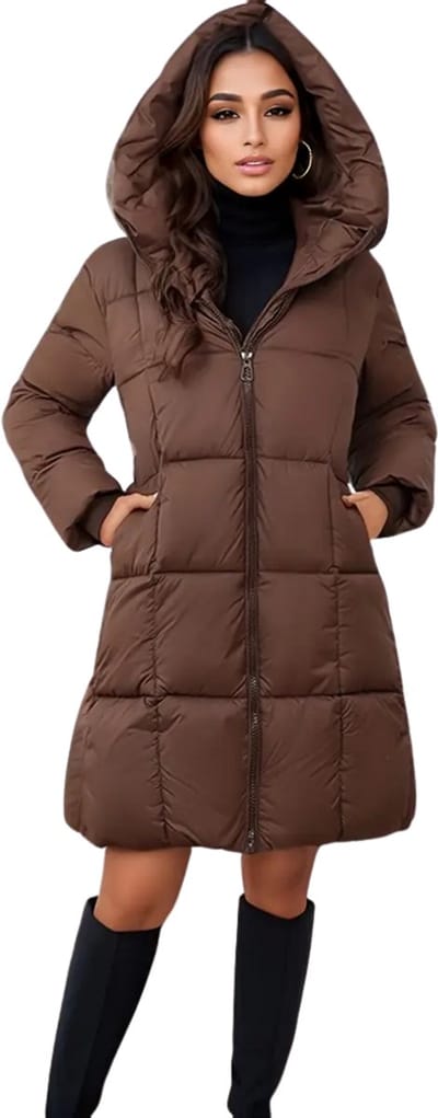Winterjas Dames - Parka - Winter - Jas - Volwassen - Stijlvol - Donkerbruin - S
