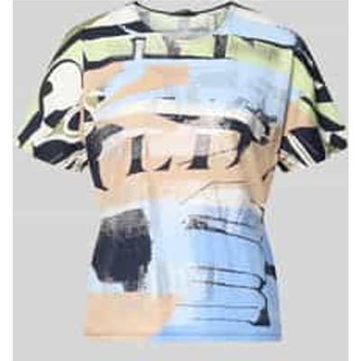 T-shirt in all-over look met ronde hals