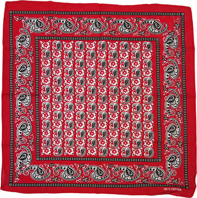 Fako Fashion - Bandana - Hoofddoek - Mondbescherming - Zakdoek - Sjaal - Paisley Print - 53x53cm - Patroon 1 - Rood