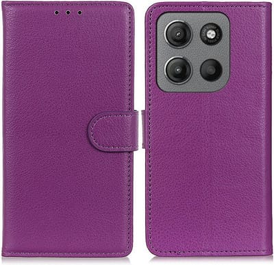 Coverup Hoesje - Geschikt voor Motorola Moto G15 / G17 (Power) Hoesje - Coverup Book Case - Paars
