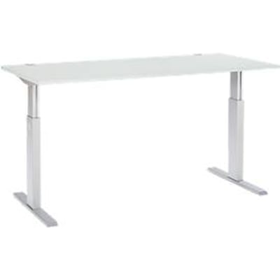 Schäfer Shop Select Bureautafel ERGO-T, T-poot, eentraps elektrische in hoogte verstelbaar, B 1800 x D 800 x H 725 -1185 mm, lichtgrijs