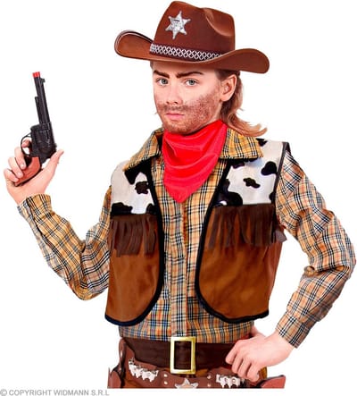 Cowboy pistool zwart plastic