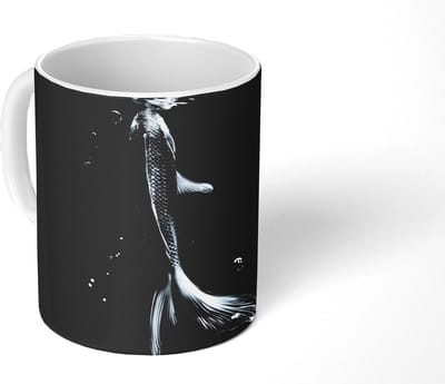 Mok - Koffiemok - Koi - Vissen - Water - Zwart - Mokken - 350 ML - Beker - Koffiemokken - Theemok