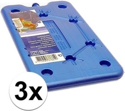 3 platte koelbox koelelementen blauw