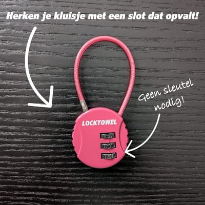 Compact Cijferslot – Sportschool, Sporttas, Reistas en Vakantie – Flexibele Kabel – Roze