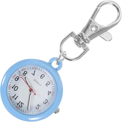 Zakhorloge - Verpleegster Horloge - Tijd Aflezen - Met Sleutelhanger - 7.2 cm - Zilverkleurig