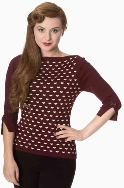 Dancing Days - CHARMING HEART Gebreide trui - S - Rood