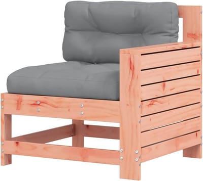 Tuinbank met kussens - Loungeset element - Buiten ontspannen - Modulair design - 69 x 62 x 705 cm - Onbehandeld/Grijs