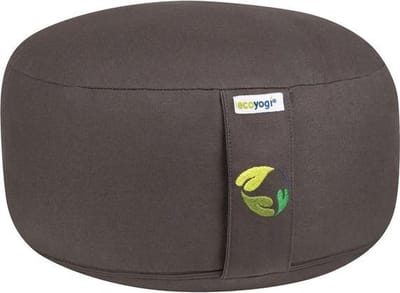 Meditatiekussen Ecoyogi Antraciet / Donker grijs Standaardmaat 15 cm x 30 cm (Hoogte x Diameter) – Wasbare Buitenhoes – Aanpasbare Boekweit Vulling - 100% Gecertificeerd Biologisch Katoen | GOTS Gecertificeerd - Duurzaam Yoga zit kussen – Yogakussen