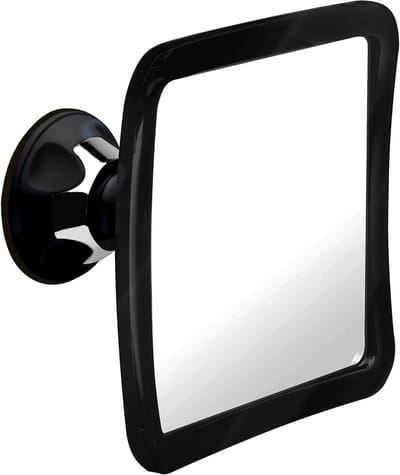KAIA - Douchespiegel - Douche Spiegel Anti-condens met Zuignap - Scheerspiegel - Fogless Shower Mirror - Zwart - Vierkant