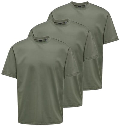 Only & Sons Heren t-shirt 3 pack Onsfred