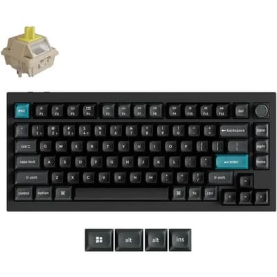 Keychron Q1 Ultra - Mechanisch Toetsenbord - Draadloos - US Qwerty - 75% - Banana Switch - Zwart