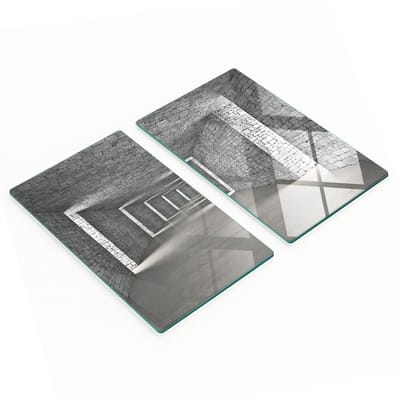 Set van gehard glazen keukenplanken met baksteenmotief, 2x30x52 cm
