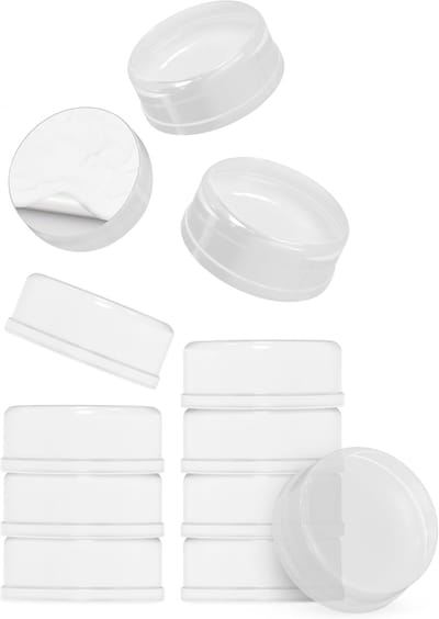 Zelfklevende Deurstoppers - Elastische Rubber Pads voor Muren en Glas (21 x 6 mm) - 12 Stuks