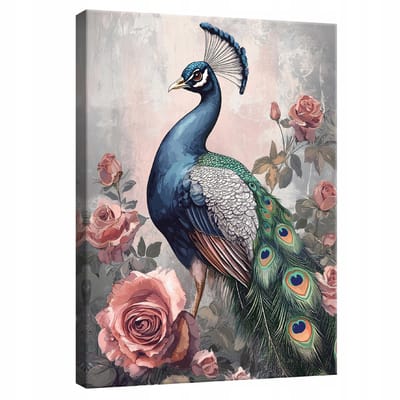 WALLARENA - Canvas schilderij - 100x70 cm - afbeelding van een kraanvogel in de natuur met vogels op canvas voor de muur in de slaapkamer of keuken