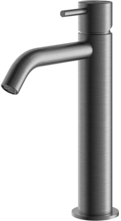 Hotbath Archie - Wastafelmengkraan - zonder Waste - Laag - Geborsteld Gunmetal PVD - Opbouw - Messing - V02